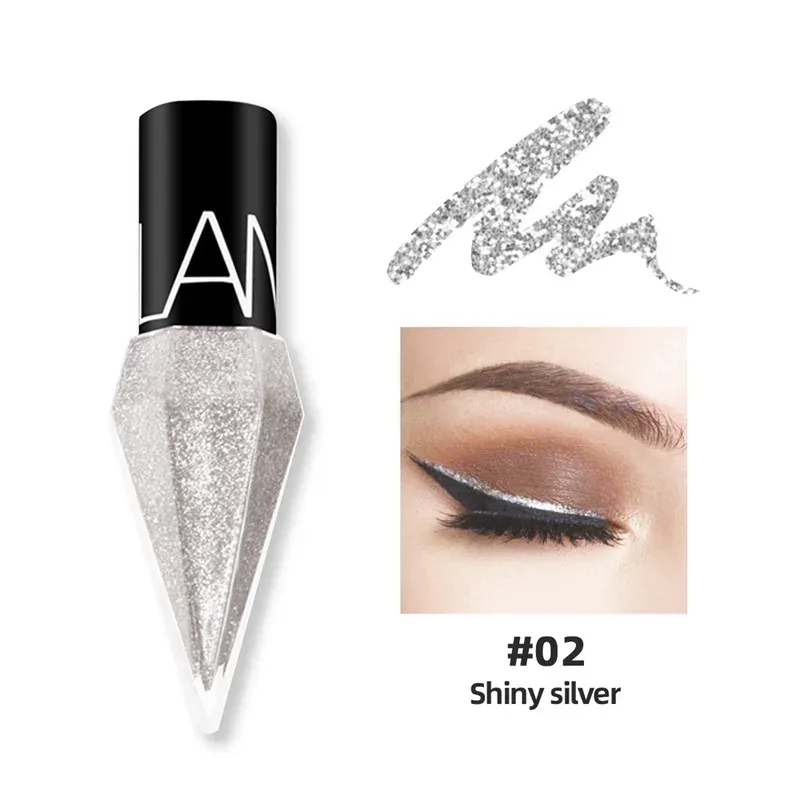 5pc/set Professional Shiny Eye Liners Cosmetics for Women Pigment Silver Rose Gold Color Liquid Glitter Eyeliner Beauty Makeup