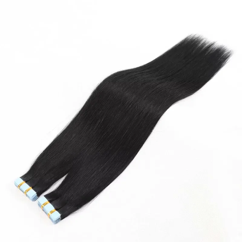 #4 Brown Tape In Human Hair Extensions For Women Blonde Highlight Double Drawn Invisible Balayage Tape In Hair 20pcs/Pack 20Inch