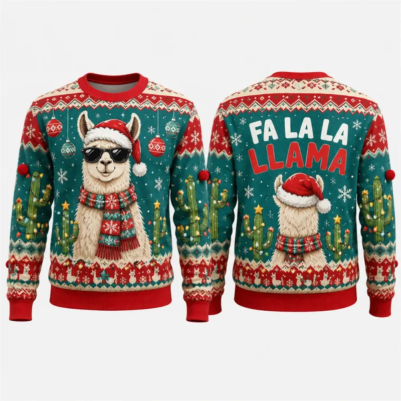 Gingerbread Man Ugly Christmas Sweatshirt 3D Graphic Crewneck Unisex Funny Candy Cane Xmas Party Holiday Pullover Gift Male Top