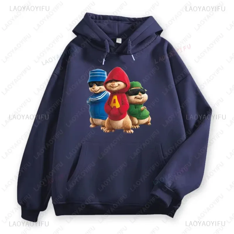 Felpe con cappuccio Anime Alvin and The Chipmunks Felpa con stampa di lettere Eco Friendly A Casual Streetwear Pullover unisex promo