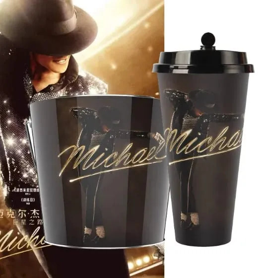 In Stock Official Michael Jackson Superstar Road Movie Merchandise Microphone Cup Water Bottle Hat Shaped Popcorn Bucket