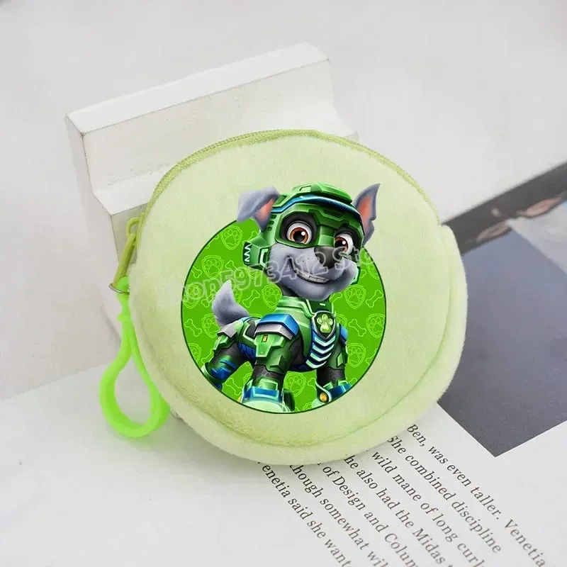 Paw Patrols Round Wallet Cute Keychain Bag Printing Coin Zipper Purse Anime Small Change Bags Convenient Mini Storage Pouch Gift