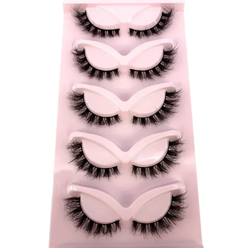 New Cat Eye Lashes 5/7/10 pairs 3D Faux Mink Eyelashes Winged Fluffy Fake Lashes Soft Natural long Full Strip Lash Make