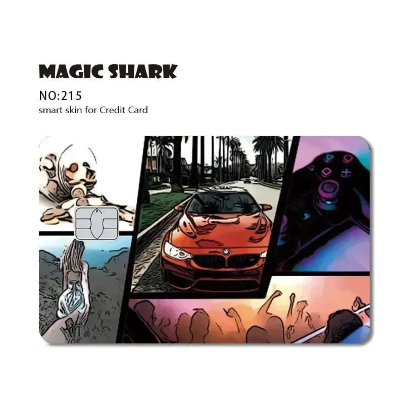 Magic Shark Meme Poke Dog Matte PVC Shockproof Sticker Film Skin Cover for Debit Credit Bank Card No Fade