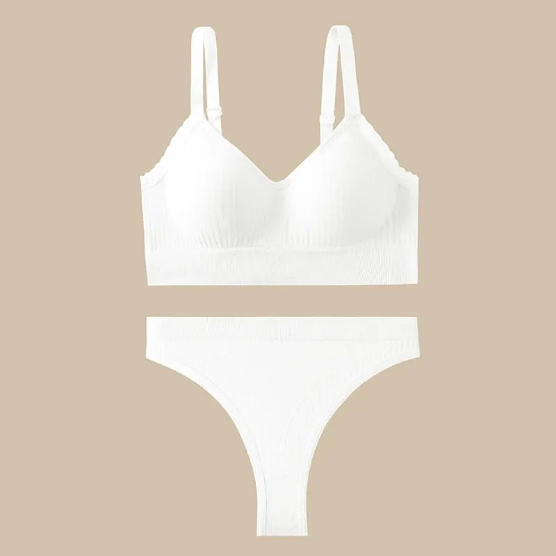 [készlet]Női szexi fehérnemű szett Push Up melltartó szett tömör Underwire melltartó mindennapi alsónemű bugyi szett
