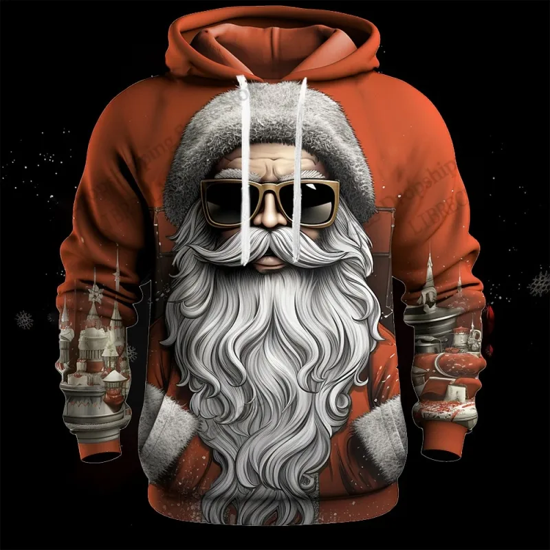 Christmas Mens Santa Claus 3d Print Hoodies Men Women Fashion Sports Outdoor Hoodie Sweatshit Unisex Coat Men Clothing Oversized