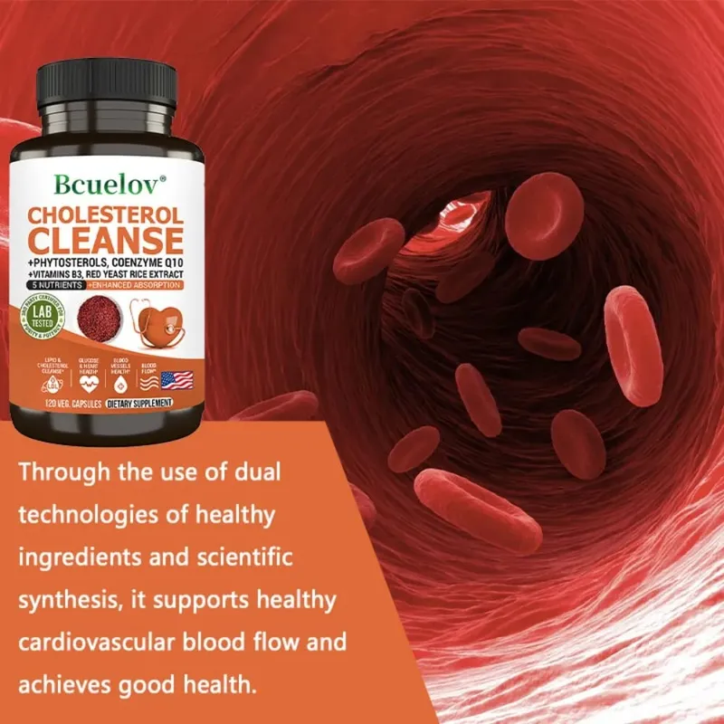 Cholesterol Cleanse Capsules with Coenzyme Q10 Red Yeast Rice Extract Antioxidants Maintain Cardiovascular Health