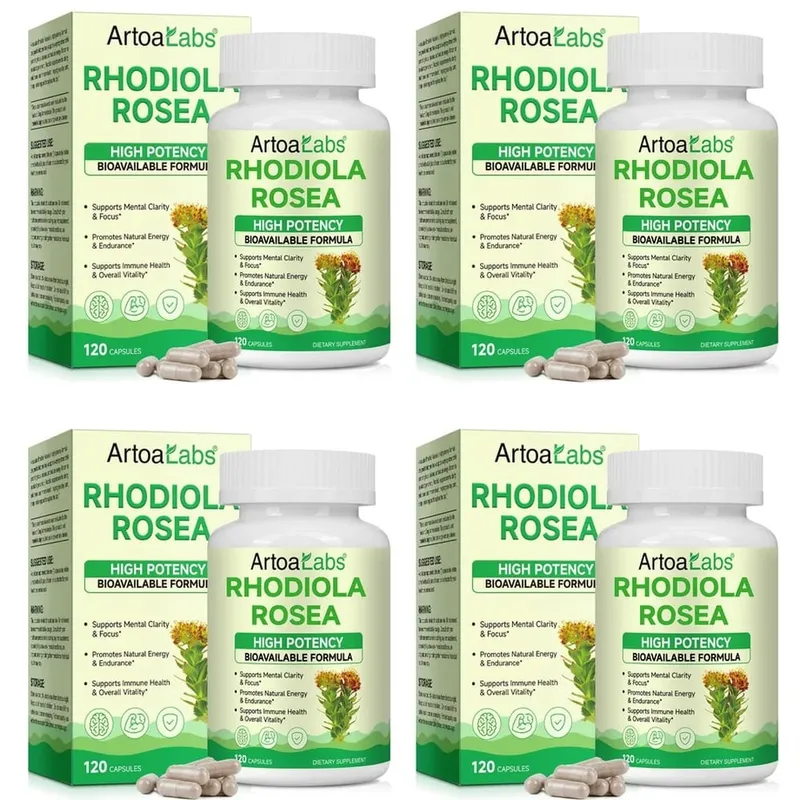 Rhodiola Rosea Capsules High Potency Formula Supports Mental Clarity & Focus Energy & Endurance Immune Health & Vitality 120 Ct