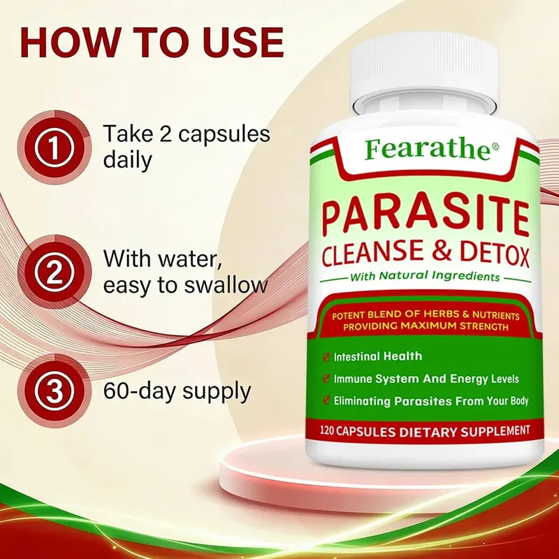 Parasite Cleanse & Detox Capsules - Promote Intestinal Cleansing and Detoxification Relieve Constipation Supplements
