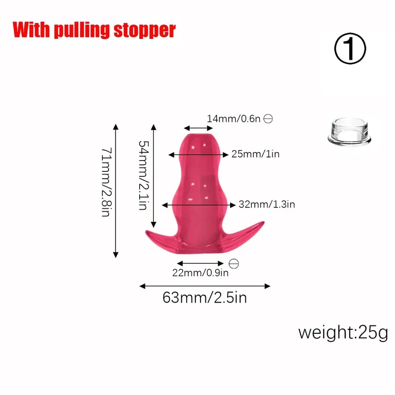 Purple TPE Hollow Tunnel Butt Plug Set - Graduated Open Anal Stretcher Plugs Flexible Sex Toy for Men & Women