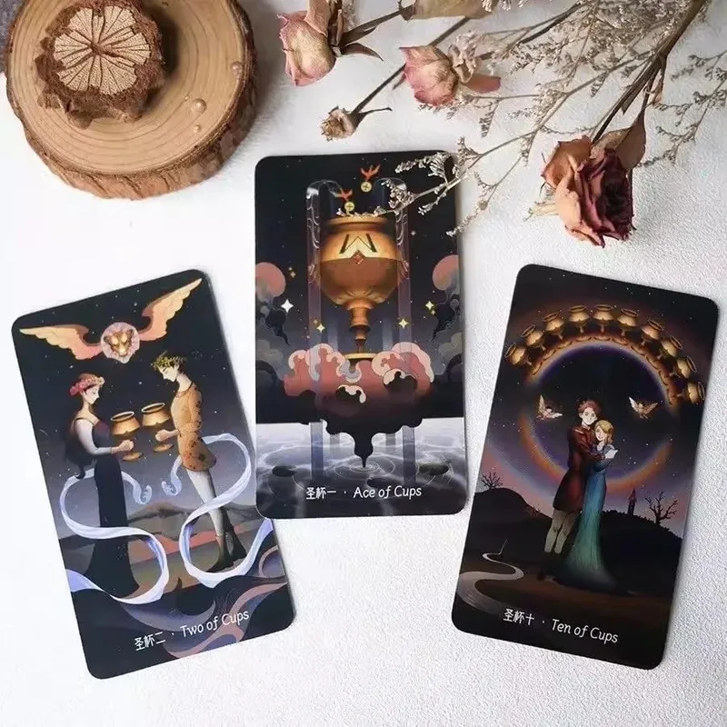 Stars Lighting Tarot Card Game - Night Sky Theme Fated Beauty Tabletop Game for Nighttime Play