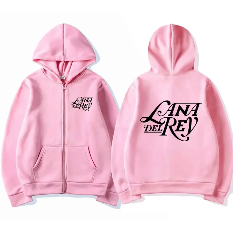 Lana Del Rey Graphic Logo Zipper Hoodie Men Women Vintage Oversized Zip Up Sweatshirt Fashion Fleece Hoodies Jackets Streetwear