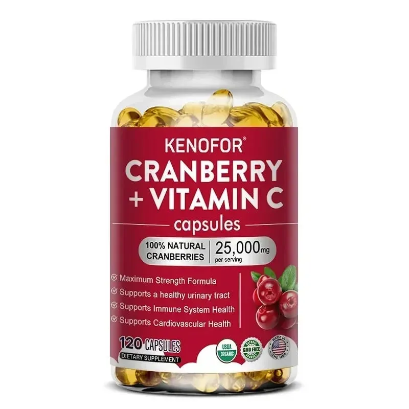 Cranberry Supplement with Vitamin C 25 000mg Immune & Antioxidant Support Women Urinary Tract Health Supplement Non-GMO