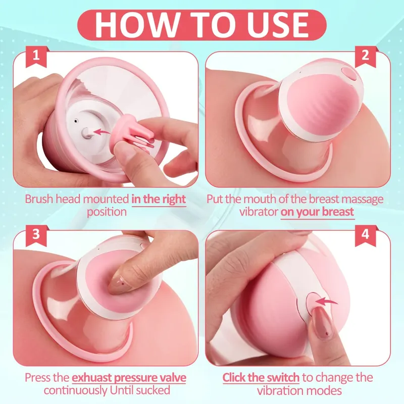 Portable Nipple Licking Sucking Vibrator Female Masturbation AV Breast Massager Rotating Adult Sex Toys for Women Nipple Sucker