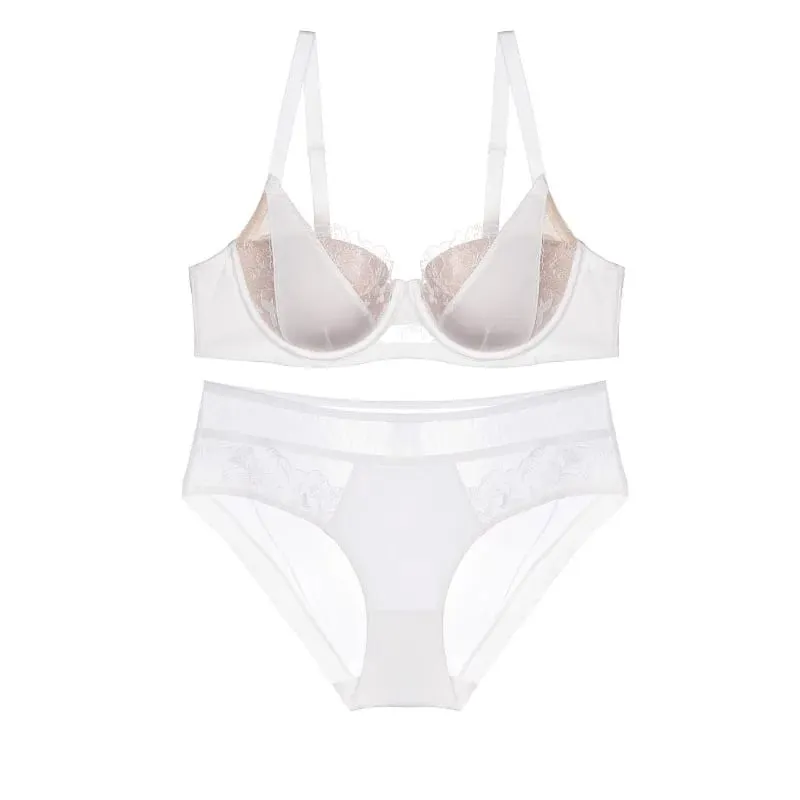 Nouveau Ensemble Dentelle Push Up Grand Bust Minimiseur & Lift Soutien Latéral Anti-Graisse Anti-Affaissement Mince FR 34-40