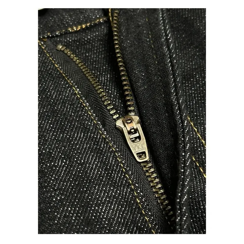 Spring Autumn New Men Vintage Selvedge Narrow Red Edge Raw Denim Jeans Straight Wide Leg A‑Line Loose Fit Casual Pants