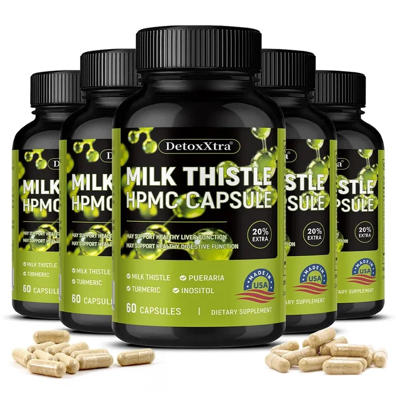 Milk Thistle Liver Cleanse Detox Health Supplement Supports Healthy Liver Function Men & Women Boosts Immunity Antioxidant