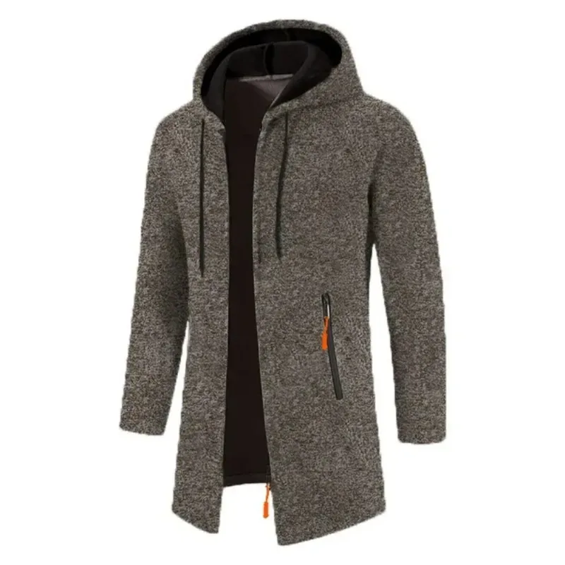 Nuevo suéter con capucha de manga larga para hombre, sudaderas con cremallera, ropa de calle de gran tamaño, chaqueta cálida de Color sólido para otoño, Sudadera con capucha para hombre — image 10
