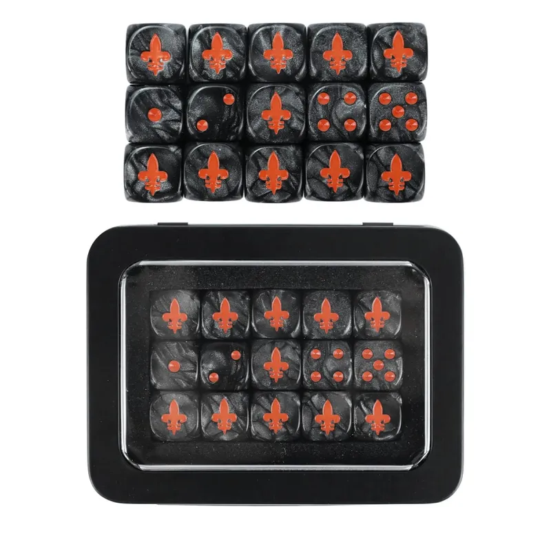 15PCS 16mm/0.63inch D6 Wargaming Dice Set for Tabletop Miniatures Game Damage Tracking Army Faction Themed Dice Tokens