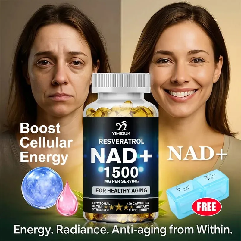 NAD-Ergänzung 1500 mg – Liposomales NAD+-Ergänzungsmittel mit Resveratrol für Ausdauer und gesundes Altern – Kraftkapseln
