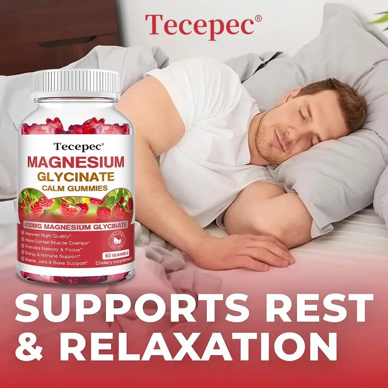 Magnesium Glycinate Gummies-Adult Supplements That Aid Relaxation Promote Heart Health and Support Bone Marrow and Joint Health