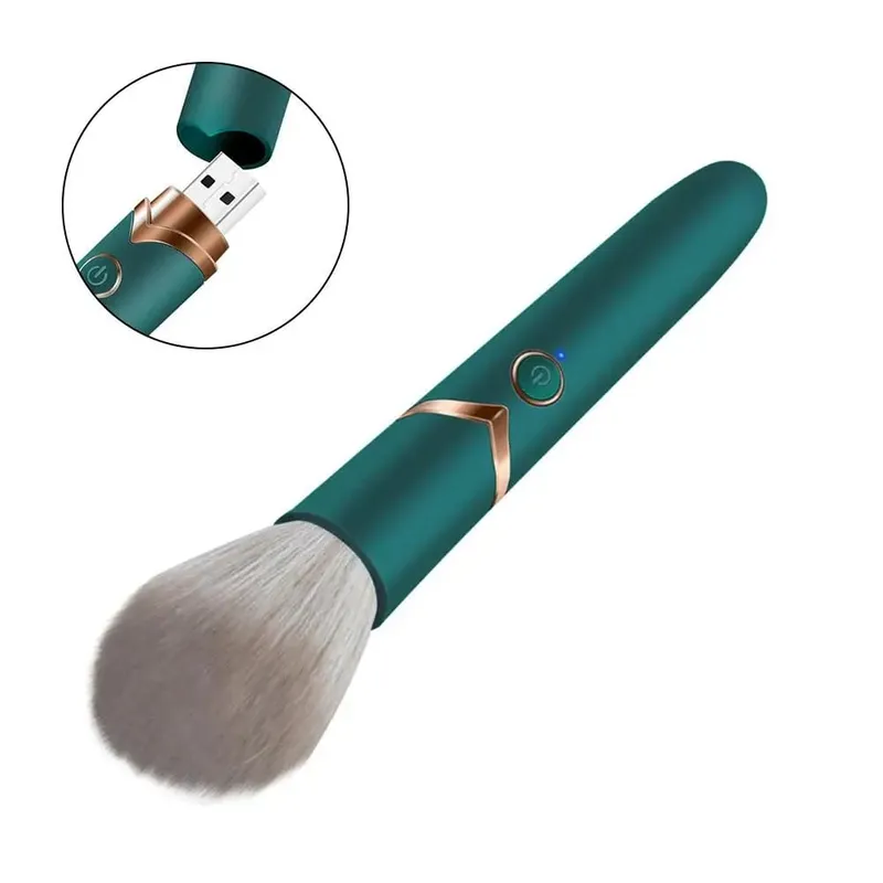 1ks Elektrický podkladový štětec 2 v 1 Vibrační štětec na make-up Multifunkční měkký načechraný přenosný dobíjecí nástroj na líčení detailů