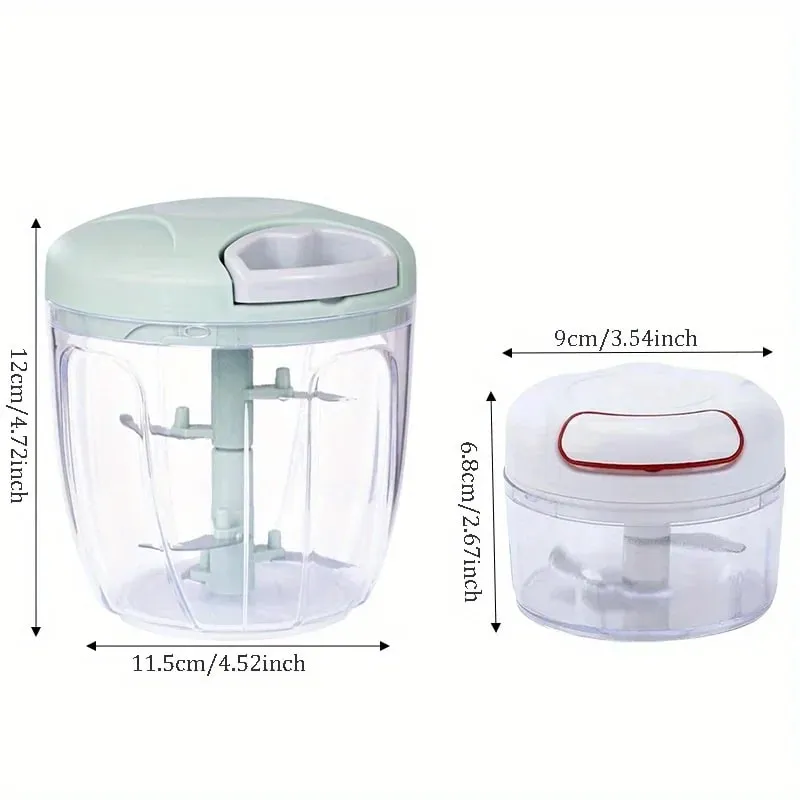 Garlic Mincer Hand Cutter - Hand Pull String Food Processor Vegetable Chopper - for Onion Ginger Fruits Nuts Dishwasher Safe