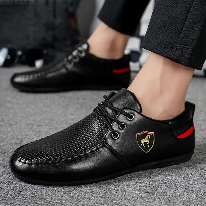 Men's Business-Style Loafers Soft-Soled Breathable Casual Shoes Delicate Materials with Breathable Texture Non-Slip and Wear-Resistant Rubber Sole