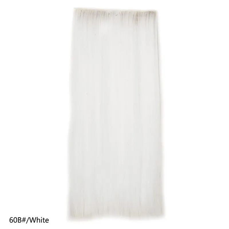 Daglig brug Clip in Hair Extensions 5 Clips One Piece Instant Volume Langt glat syntetisk hår Brun blond farve til kvinder