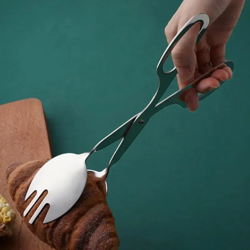 1PC Salad Dressing Food Clip Mini Cakes Bakery Supplies Heavy Duty Scissors Bread Tong Stainless Steel Steak Clamp