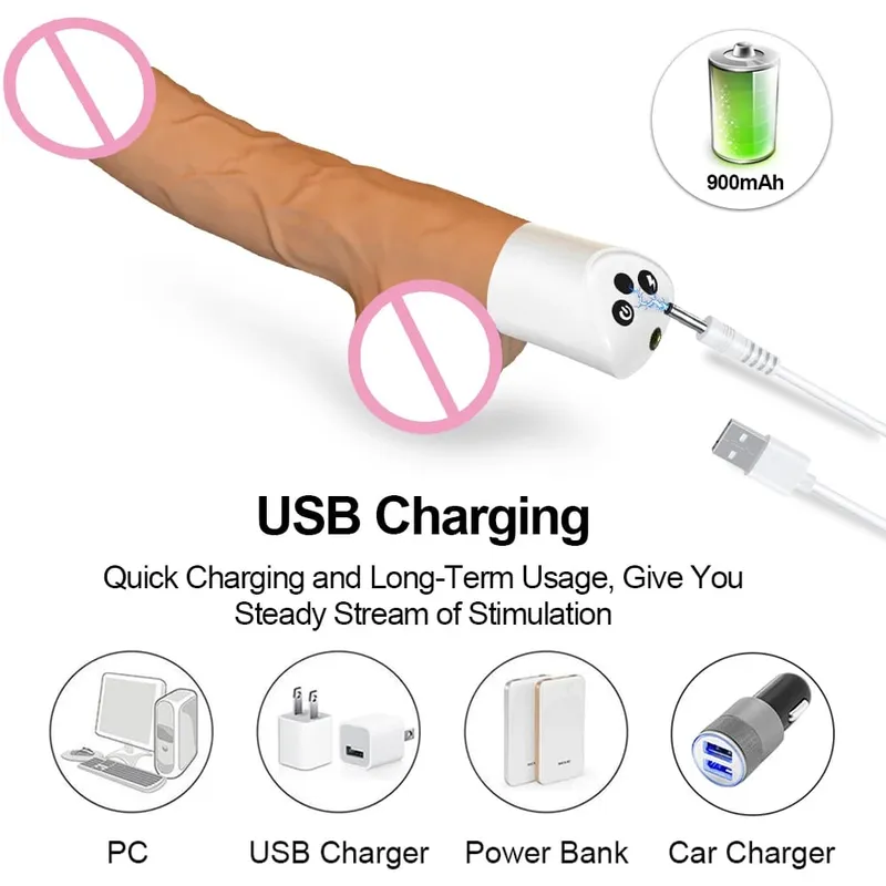 Y-Pao Automatic Heating Thrusting Dildo Vibrator Powerful Telescopic Massager With Suction Base Remote adult sex toys 18+