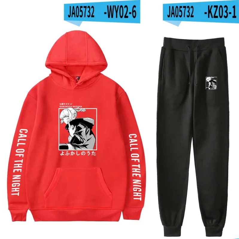 Harajuku Comfortable Call of the Night Print Sweatshirt Sweatpants Suit Hoodies+ Trousers Suit Boys/Girls 2 Piece Set Clothes