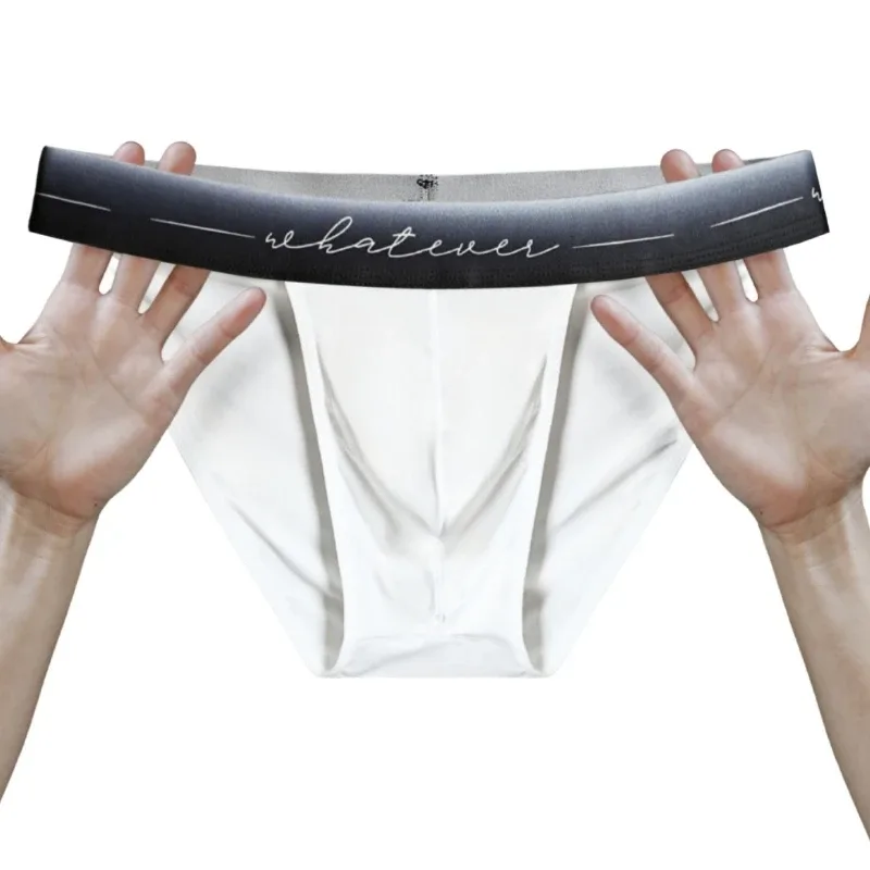 1pc Men's Sexy Semi-sheer Briefs - Ice Cold Fabric Printed Waistband Breathable Sweat-Wicking Soft Casual Daily Men Underwear