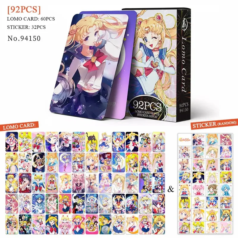 Carte postale de dessin animé Haikyuu Lomo, jouet tueur de démons Genshin Impact, cartes de Collection avec autocollants, cadeau d'anniversaire