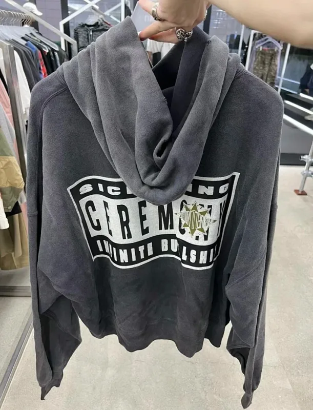 24FW SAINT Vintage Angel Printed Distressed Women Men Hooded Sweatshirt Hoodies Oversized Men Casual Cotton Pullover Hoodie