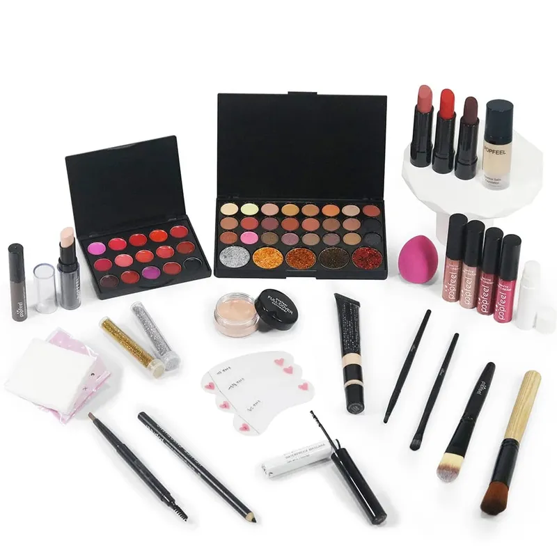 Christmas Makeup Set - Complete Collection of Eyeshadow Foundation Lipstick for Holiday Celebrations and Everyday Glam