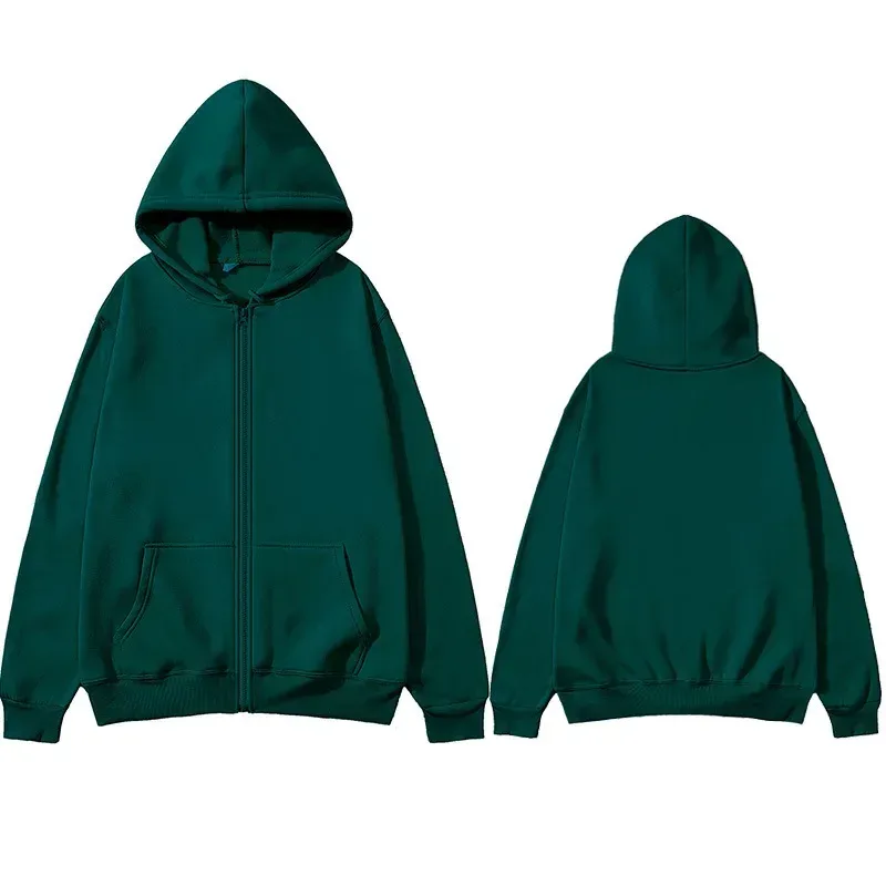 Men/Women Zipper Cardigan Hoodies Pure Color Casual Jacket Coats Fleece Spring Autumn Sweatshirts Sports Streetwear Men tops — image 10