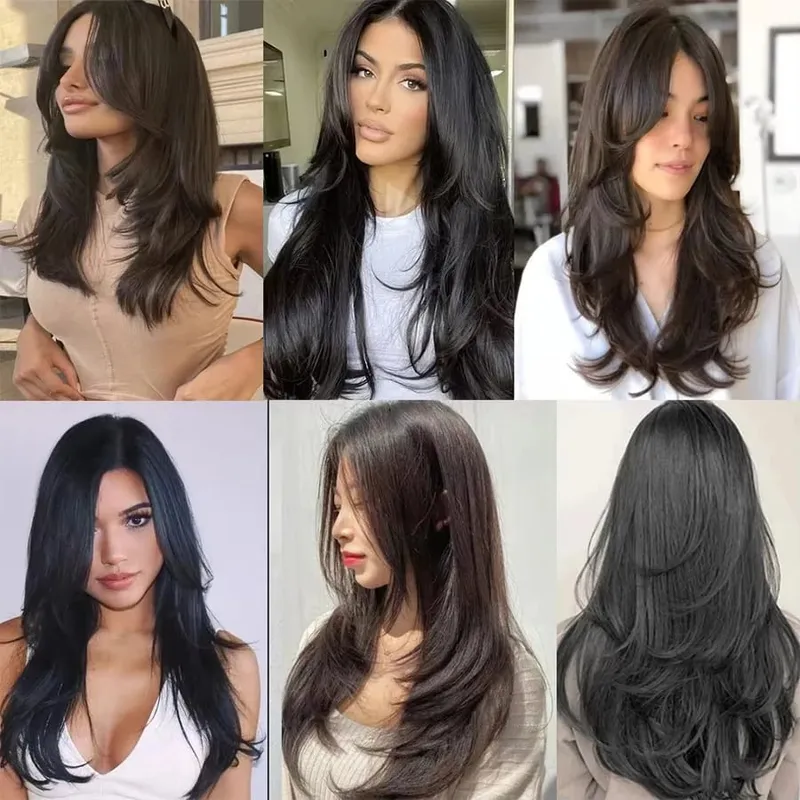 Synthetic Wig Women's Traceless Invisible U-shaped Long Straight Hair Natural Extension Wig for Daily Party Halloween Christmas