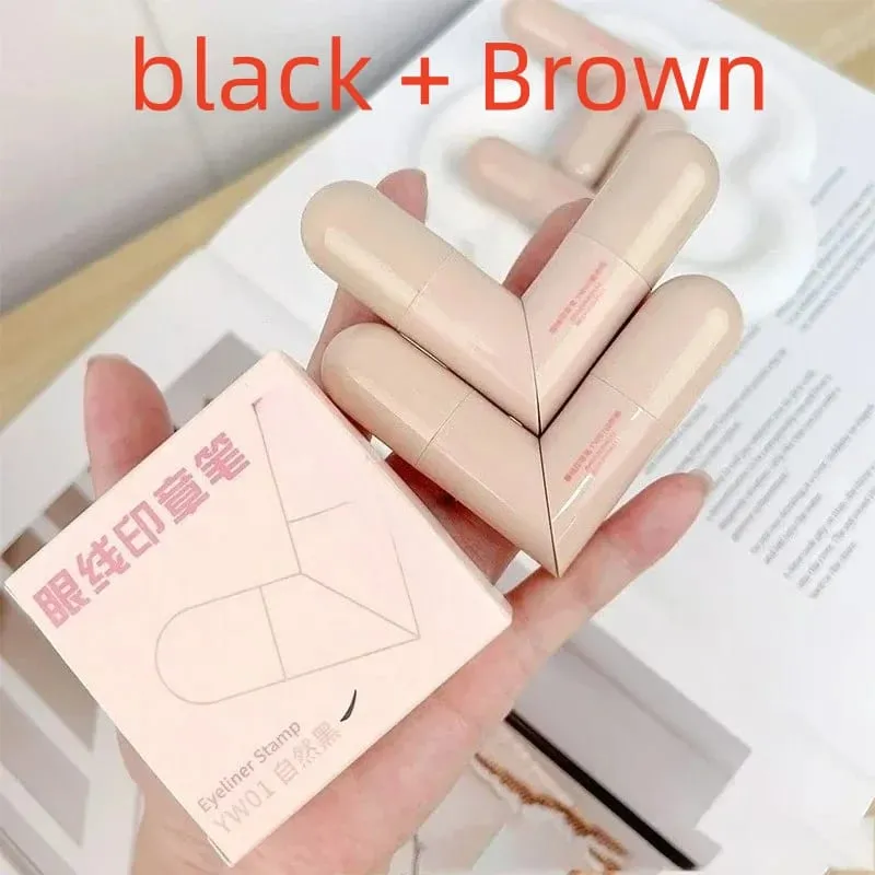 Waterproof Double-Wing Integrated Eyeliner Stamp - Sweat Proof & Long Lasting Easy to Use for Beginners Lazy Makeup Stencil