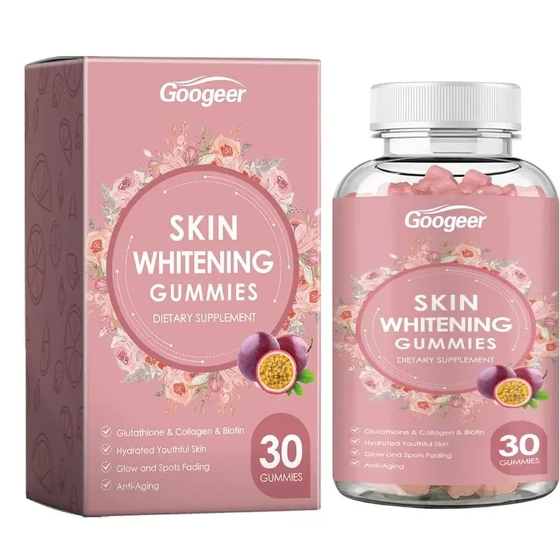 Googeer Vitamin C Skin Whitening Gummies with Glutathione Collagen Biotin for Brightening Antioxidant Support 30 Gummies
