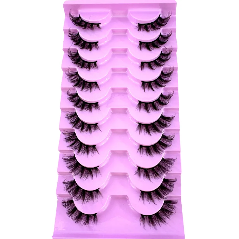 Halbe Wimpern, 10 Paar halbe Wimpern, weiche, natürliche Katzenaugen-Wimpern, Make-up-Werkzeug, künstliche Wimpern, Verlängerung, flauschige künstliche Wimpern