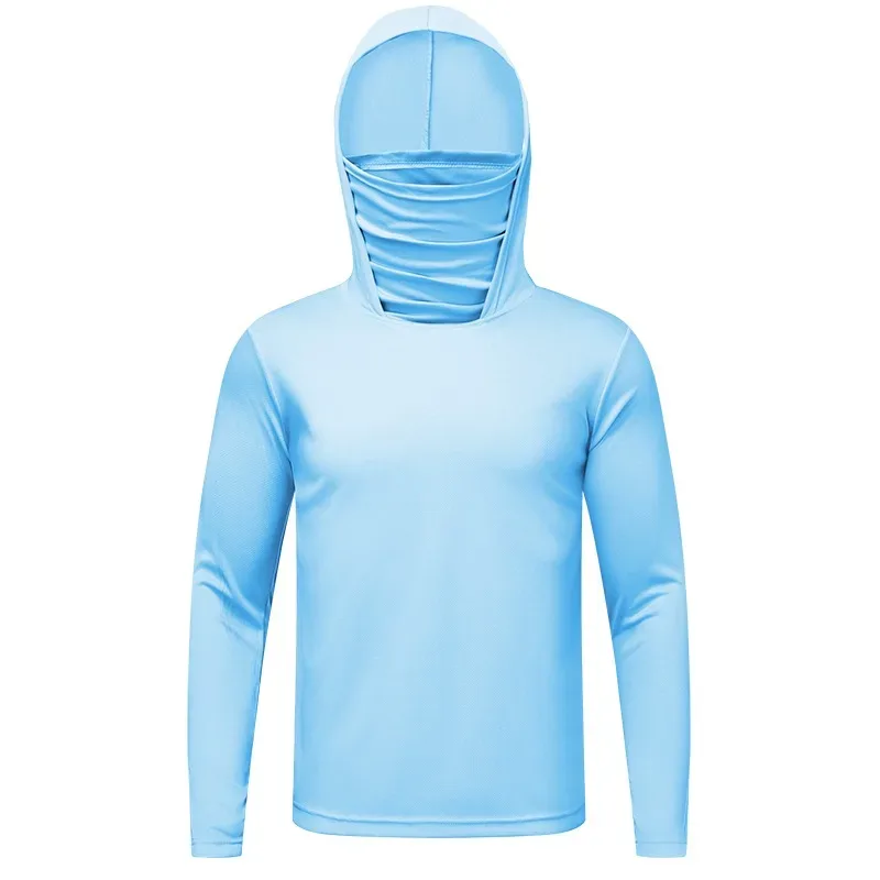 Panlalaking summer plus size na sportswear na mabilis na tuyo na may hooded casual ice silk breathable lightweight fishing at sun protection suit