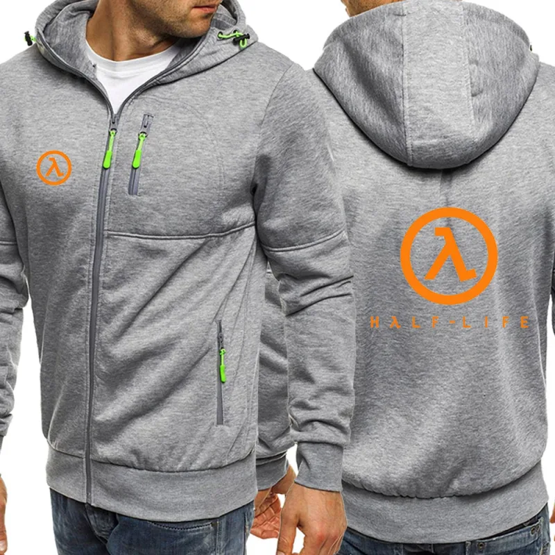 2025 Spring And Autumn Half Life Game 1998 Print New Men's Three-Color Cotton Hoodies Zipper Leisure Harajuku Coat