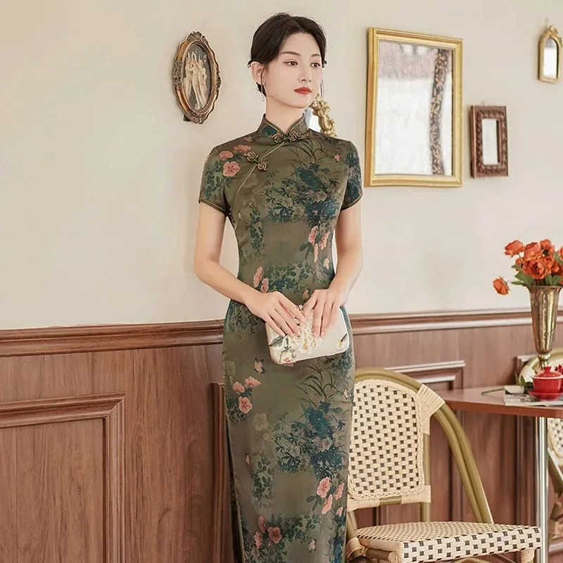 ファッション服パーティーヴィンテージカジュアル夏エレガントな伝統的な中国服チャイナドレス袍エスニックスタイル
