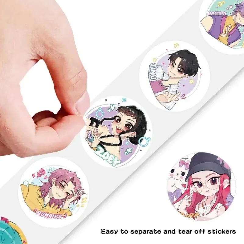 NEW 500pcsRoll Popular Anime KPop Stickers Tiger Theme DIY Waterproof Decals for Scrapbook Phone Luggage Skateboard Laptop Decor