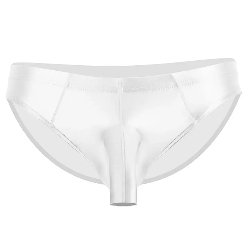 Men's glossy underwear open Pouch Panties Men Smooth Underwear Lingerie Hip Lifting High Elastic Bikini Briefs gay underwear