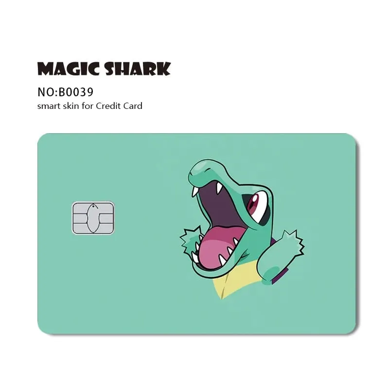 Maigc Shark Cute Pokémons Mewtwo Eevee Pikachu Gengar Adesivo Capa de filme para cartão de crédito de débito sem desbotamento