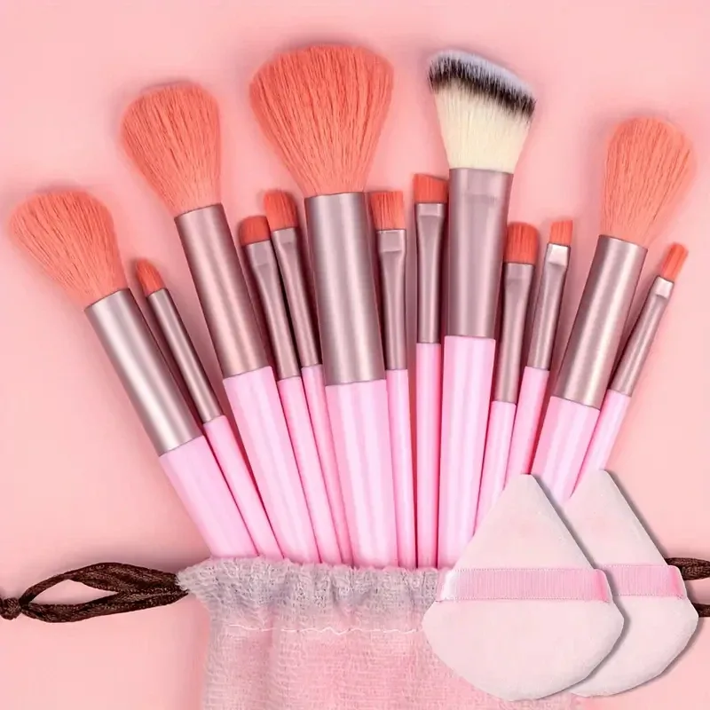 13Pcs Makeup Brushes Tool Set Cosmetic Powder Eye Shadow Foundation Blush Blending Beauty Make Up Brush For Makeup Starters Gift