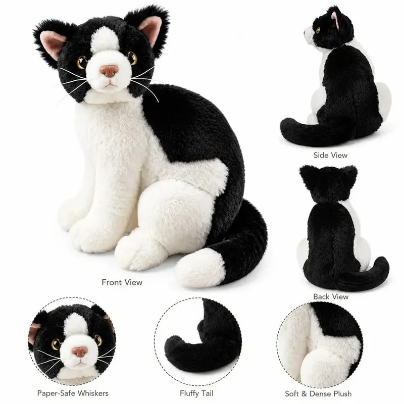 Plush Material Animal Body Pillow PP Cotton Filled 10inch Poultry Throw Pillows Cat Pattern Cute Design Animal Cushion Doll Toys
