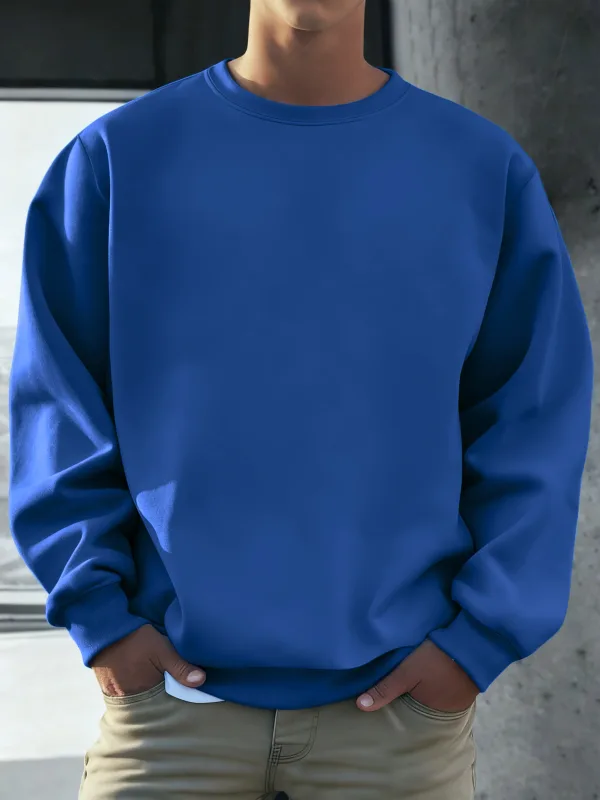 Solid Soft Pullovers Street Autumn Comfy Fleece Hoodies Office Jogging Loose Sweatshirts Casual Basics Daily Streetwear Of Men
